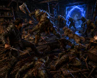 a group of people in a room with zombies