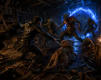 a group of zombies in a dark room